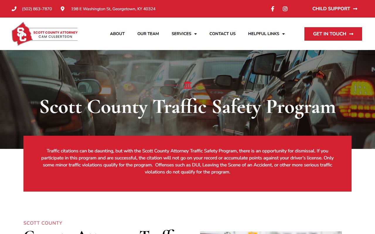 Georgetown traffic citations information page