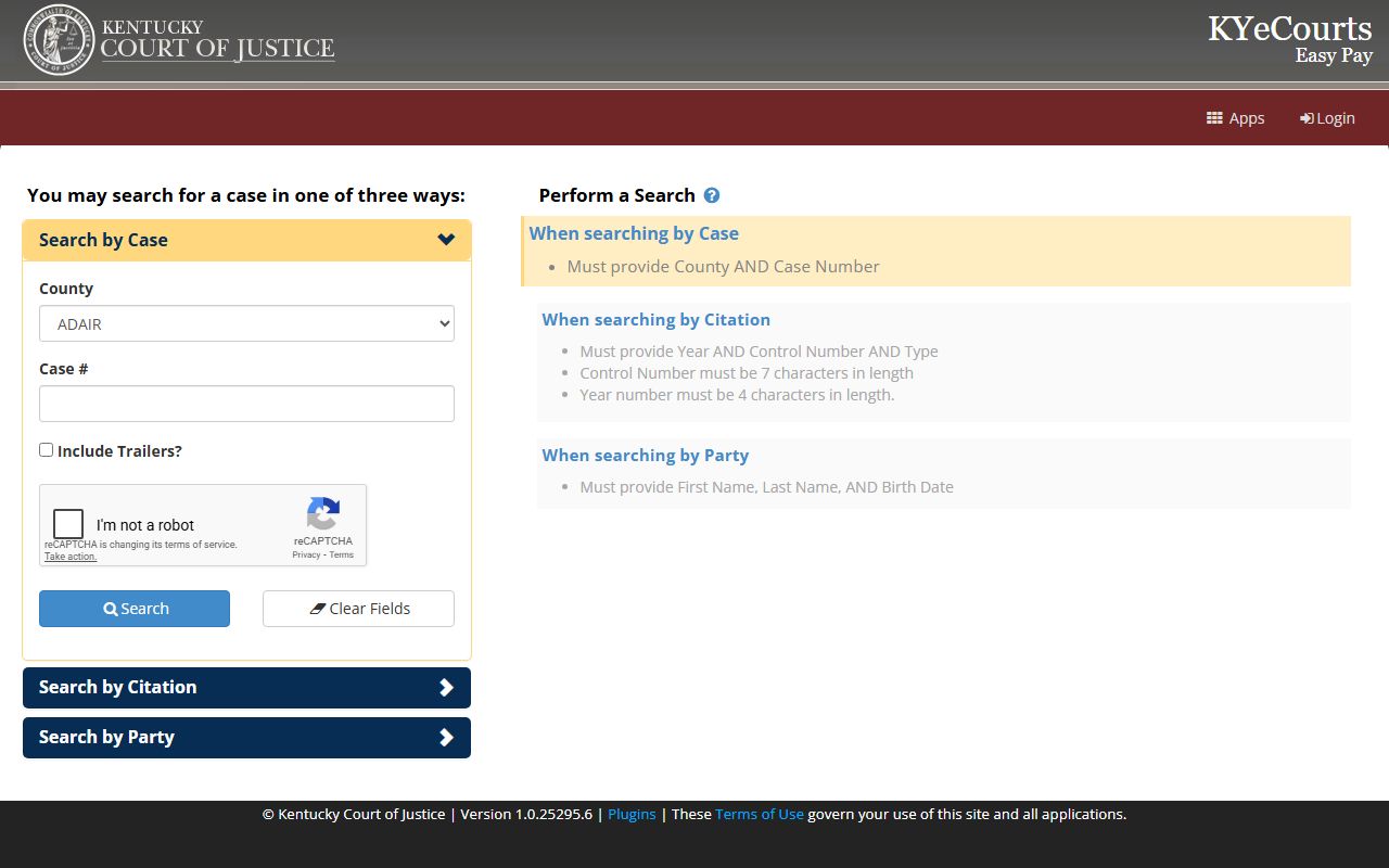 Online payment portal for Hopkinsville traffic ticket records