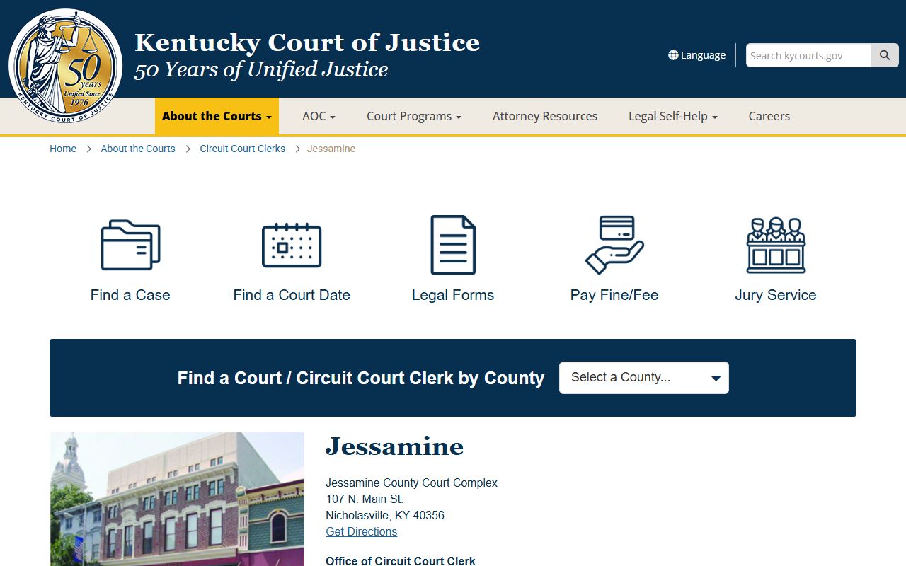 Jessamine County information and resources for Nicholasville traffic records