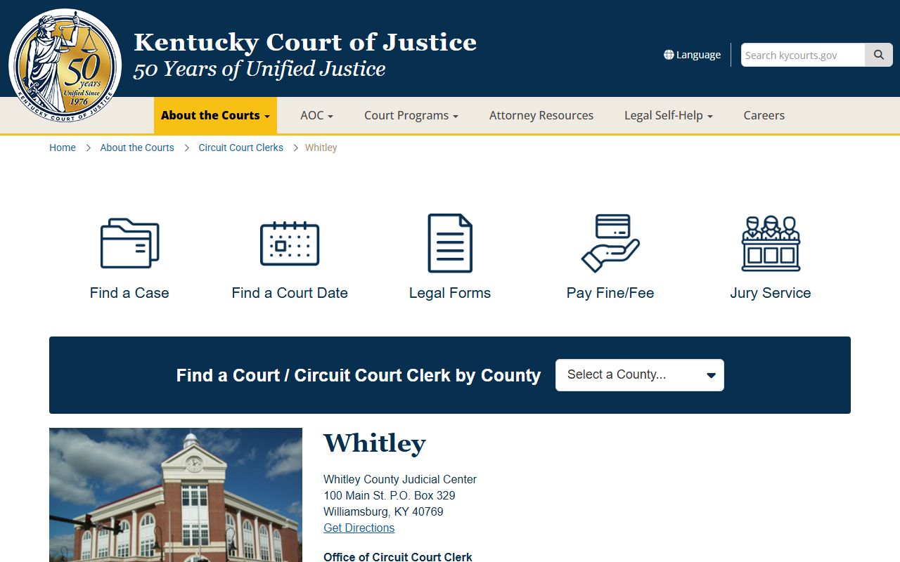 Whitley County Kentucky government information and services